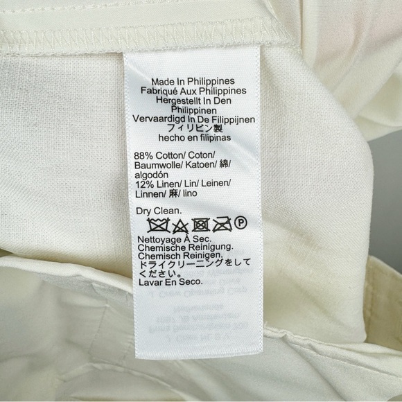 J. Crew Full Length Wide Leg Trousers Cotton Blend Ivory Size 8 NWT - Picture 11 of 11